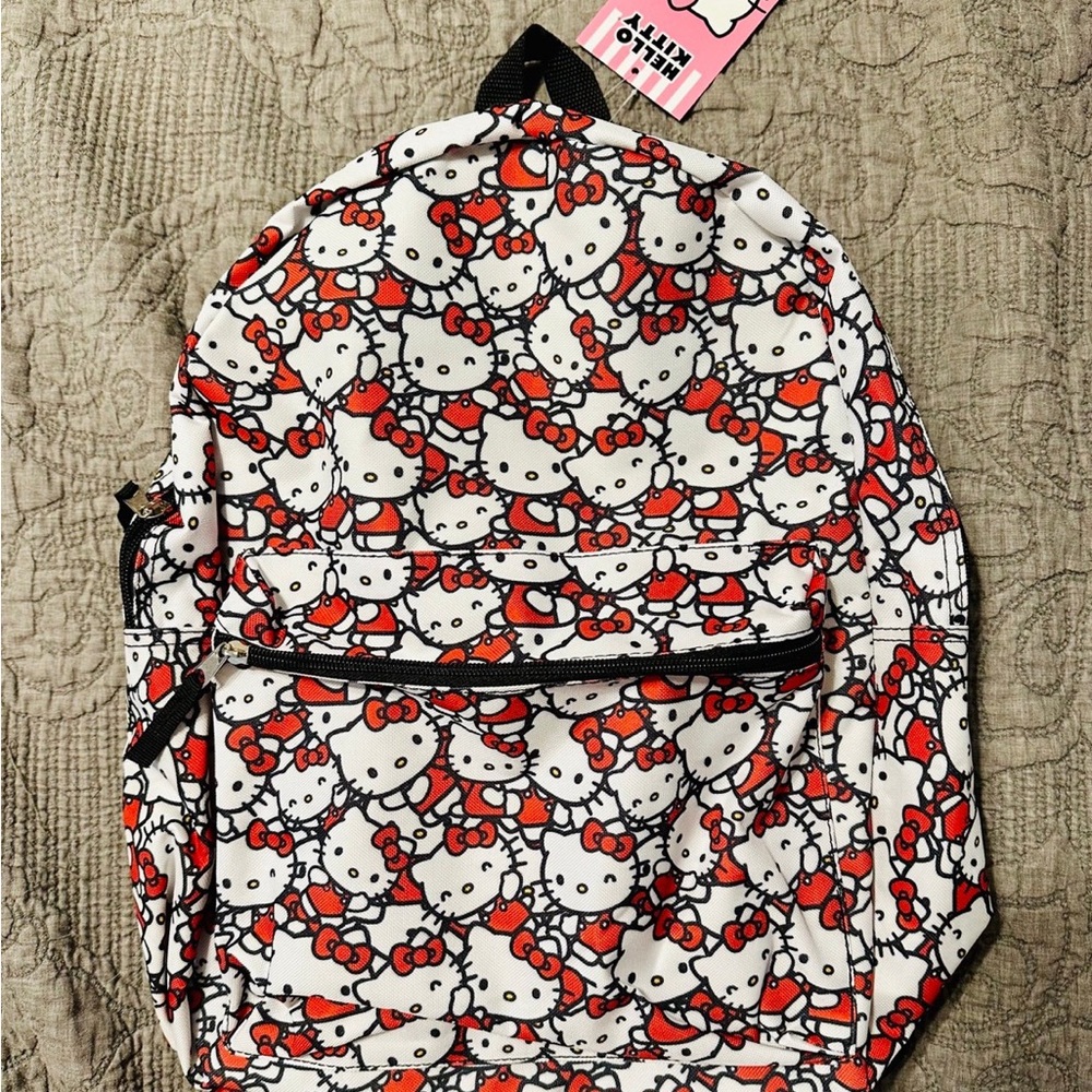 Hello Kitty Floral Print Bag with Red and White Accents